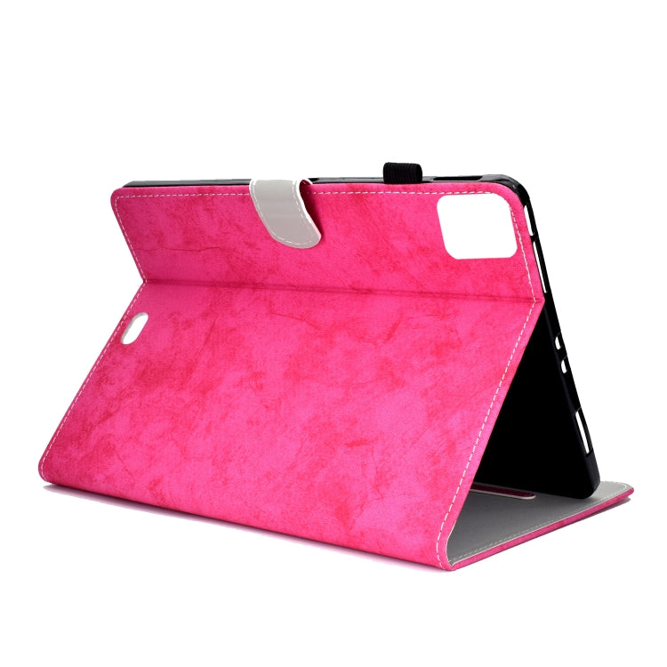 For iPad Pro 11 2024 Marble Style Cloth Texture Smart Leather Tablet Case(Rose Red) - iPad Pro 11 2024 Cases by PMC TechLife | Online Shopping South Africa | PMC TechLife | Buy Now Pay Later Mobicred