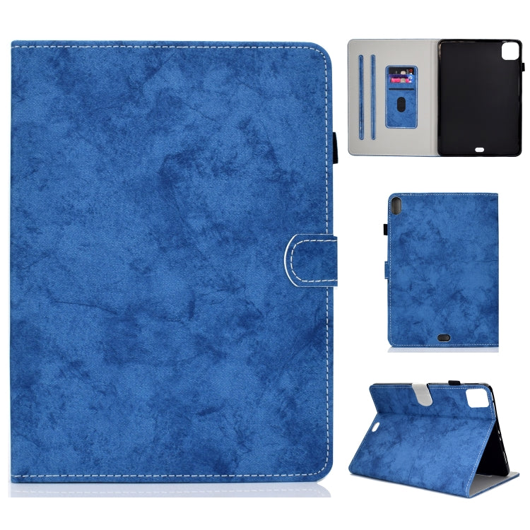 For iPad Pro 11 2024 Marble Style Cloth Texture Smart Leather Tablet Case(Blue) - iPad Pro 11 2024 Cases by PMC TechLife | Online Shopping South Africa | PMC TechLife | Buy Now Pay Later Mobicred