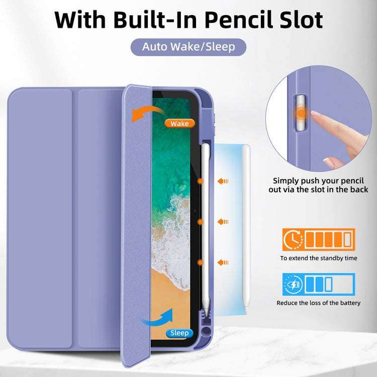 For iPad Air 11 2025 / 2024 3-fold TPU Smart Leather Tablet Case with Pen Slot(Lavender Purple) - iPad Air 11 2025 / 2024 Cases by PMC TechLife | Online Shopping South Africa | PMC TechLife | Buy Now Pay Later Mobicred