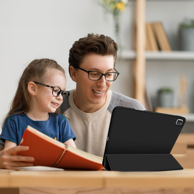 For iPad Pro 11 2024 3-fold TPU Smart Leather Tablet Case with Pen Slot(Black) - iPad Pro 11 2024 Cases by PMC TechLife | Online Shopping South Africa | PMC TechLife | Buy Now Pay Later Mobicred