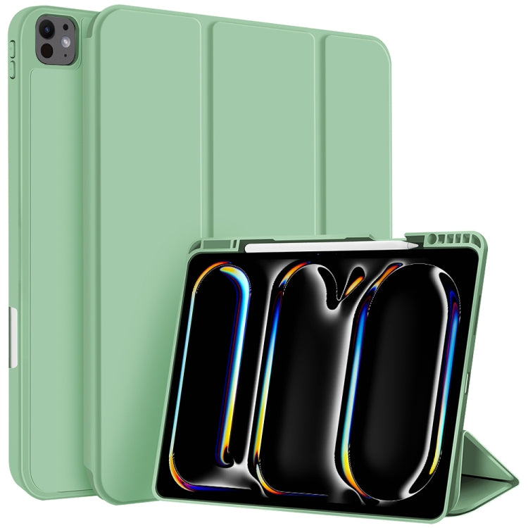 For iPad Pro 11 2024 3-fold TPU Smart Leather Tablet Case with Pen Slot(Green) - iPad Pro 11 2024 Cases by PMC TechLife | Online Shopping South Africa | PMC TechLife | Buy Now Pay Later Mobicred