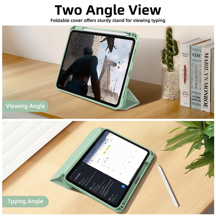 For iPad Pro 11 2024 3-fold TPU Smart Leather Tablet Case with Pen Slot(Green) - iPad Pro 11 2024 Cases by PMC TechLife | Online Shopping South Africa | PMC TechLife | Buy Now Pay Later Mobicred