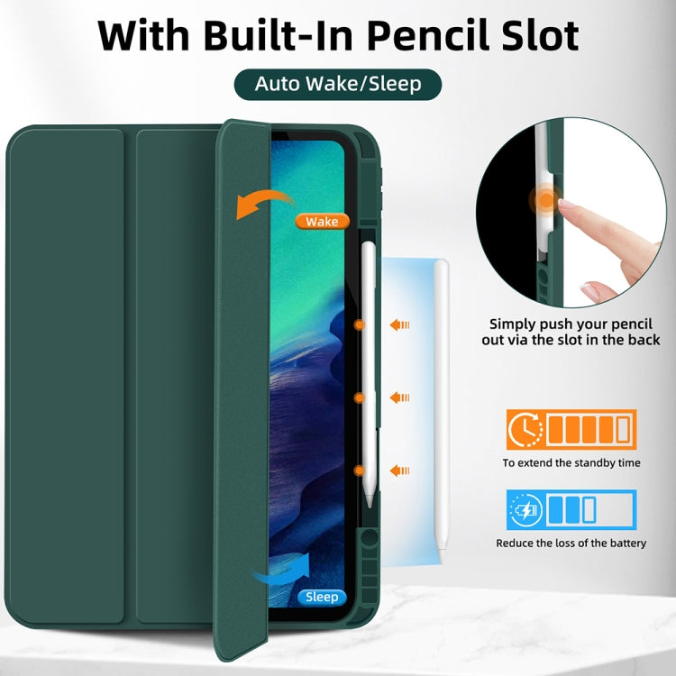 For iPad Pro 13 2024 3-fold TPU Smart Leather Tablet Case with Pen Slot(Dark Green) - iPad Pro 13 2024 Cases by PMC TechLife | Online Shopping South Africa | PMC TechLife | Buy Now Pay Later Mobicred