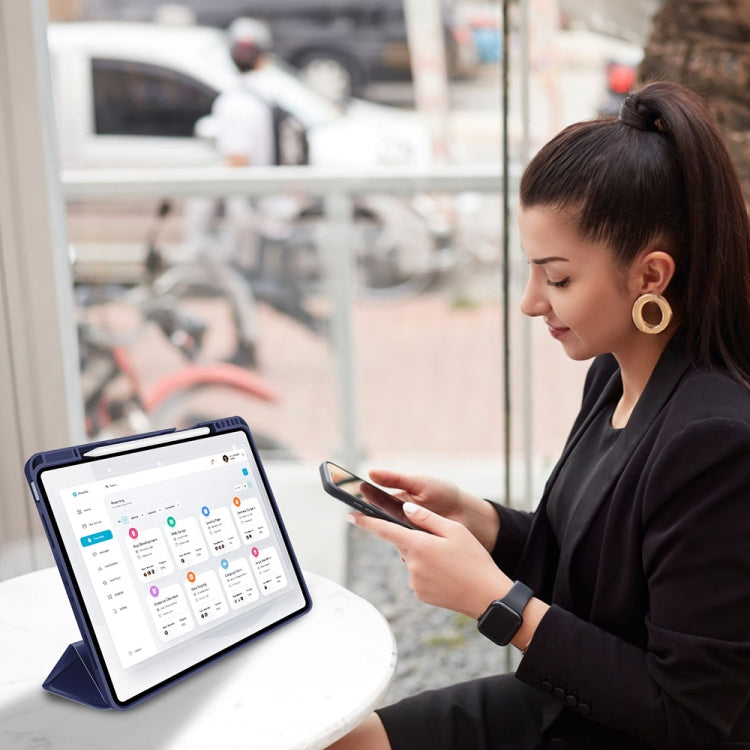 For iPad Pro 13 2024 3-fold TPU Smart Leather Tablet Case with Pen Slot(Royal Blue) - iPad Pro 13 2024 Cases by PMC TechLife | Online Shopping South Africa | PMC TechLife | Buy Now Pay Later Mobicred