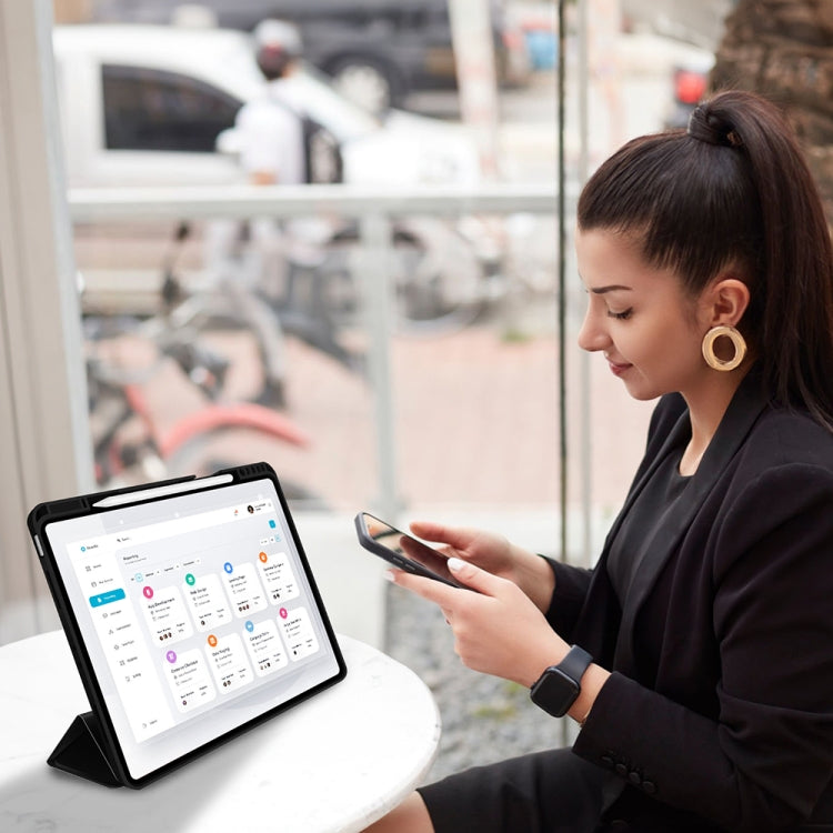 For iPad Pro 13 2024 3-fold TPU Smart Leather Tablet Case with Pen Slot(Black) - iPad Pro 13 2024 Cases by PMC TechLife | Online Shopping South Africa | PMC TechLife | Buy Now Pay Later Mobicred