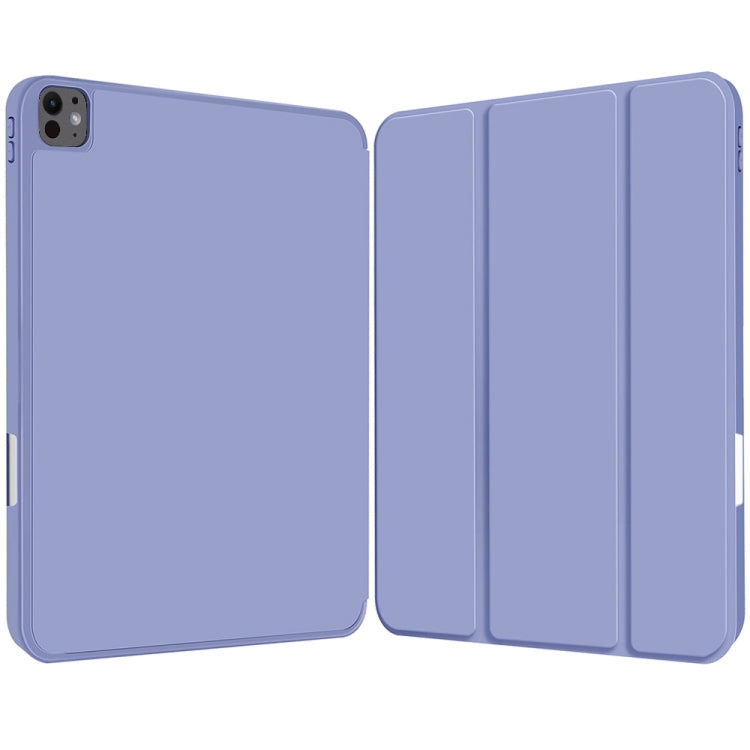 For iPad Pro 13 2024 3-fold TPU Smart Leather Tablet Case with Pen Slot(Lavender Purple) - iPad Pro 13 2024 Cases by PMC TechLife | Online Shopping South Africa | PMC TechLife | Buy Now Pay Later Mobicred