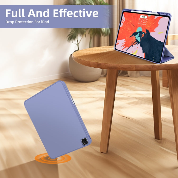For iPad Pro 13 2024 3-fold TPU Smart Leather Tablet Case with Pen Slot(Lavender Purple) - iPad Pro 13 2024 Cases by PMC TechLife | Online Shopping South Africa | PMC TechLife | Buy Now Pay Later Mobicred