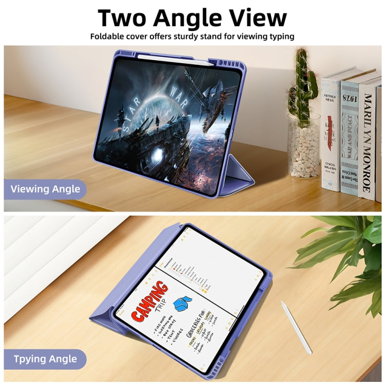 For iPad Pro 13 2024 3-fold TPU Smart Leather Tablet Case with Pen Slot(Lavender Purple) - iPad Pro 13 2024 Cases by PMC TechLife | Online Shopping South Africa | PMC TechLife | Buy Now Pay Later Mobicred