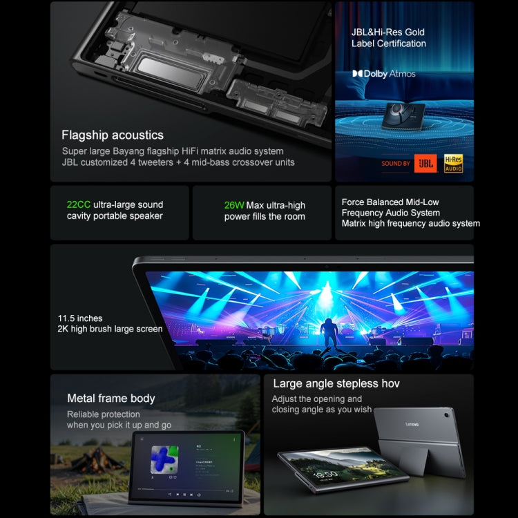 Lenovo Xiaoxin Pad Studio 11.5 inch WiFi Tablet, 8GB+256GB, ZUI 16 MediaTek Helio G99 Octa Core, Support Face Identification, Only Chinese & English(Dark Grey) - free shipping - PMC TechLife - Order now!