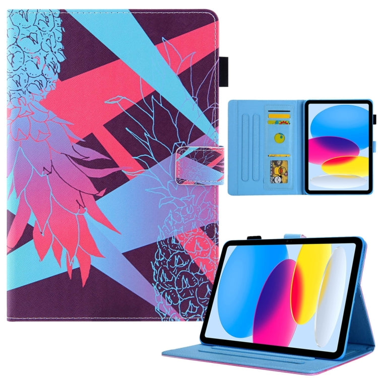 For iPad Pro 11 2024 Colored Drawing Leather Smart Tablet Case(Dazzling Pineapple) - iPad Pro 11 2024 Cases by PMC TechLife | Online Shopping South Africa | PMC TechLife | Buy Now Pay Later Mobicred