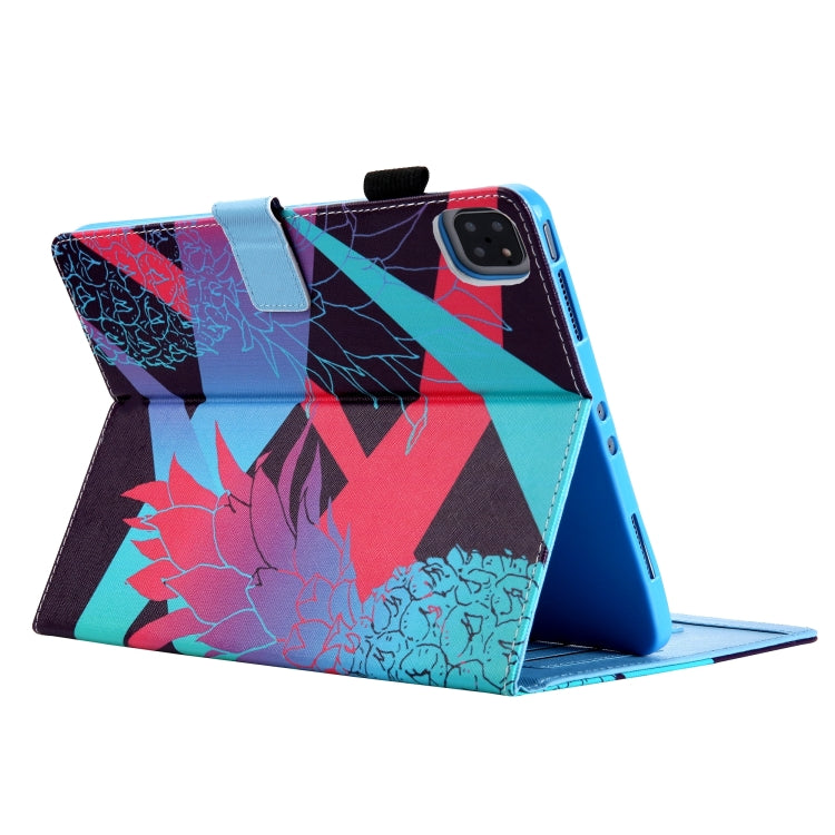 For iPad Pro 11 2024 Colored Drawing Leather Smart Tablet Case(Dazzling Pineapple) - iPad Pro 11 2024 Cases by PMC TechLife | Online Shopping South Africa | PMC TechLife | Buy Now Pay Later Mobicred