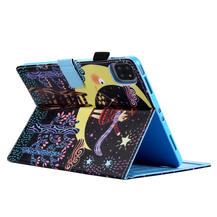 For iPad Pro 11 2024 Colored Drawing Leather Smart Tablet Case(Catch Stars Girl) - iPad Pro 11 2024 Cases by PMC TechLife | Online Shopping South Africa | PMC TechLife | Buy Now Pay Later Mobicred