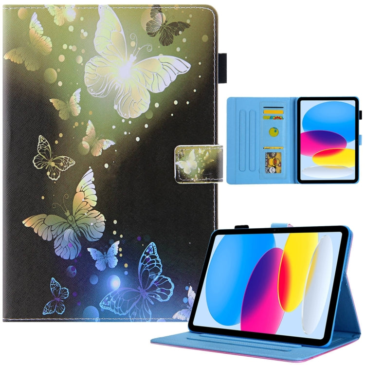 For iPad Pro 11 2024 Colored Drawing Leather Smart Tablet Case(Gold Butterflies) - iPad Pro 11 2024 Cases by PMC TechLife | Online Shopping South Africa | PMC TechLife | Buy Now Pay Later Mobicred