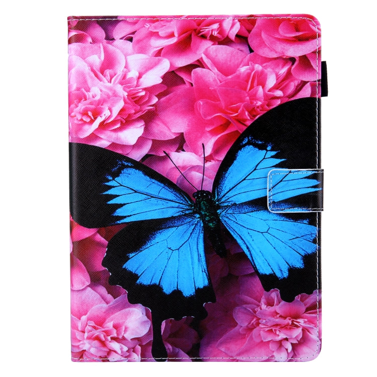 For iPad Pro 11 2024 Colored Drawing Leather Smart Tablet Case(Red Flower Blue Butterfly) - iPad Pro 11 2024 Cases by PMC TechLife | Online Shopping South Africa | PMC TechLife | Buy Now Pay Later Mobicred