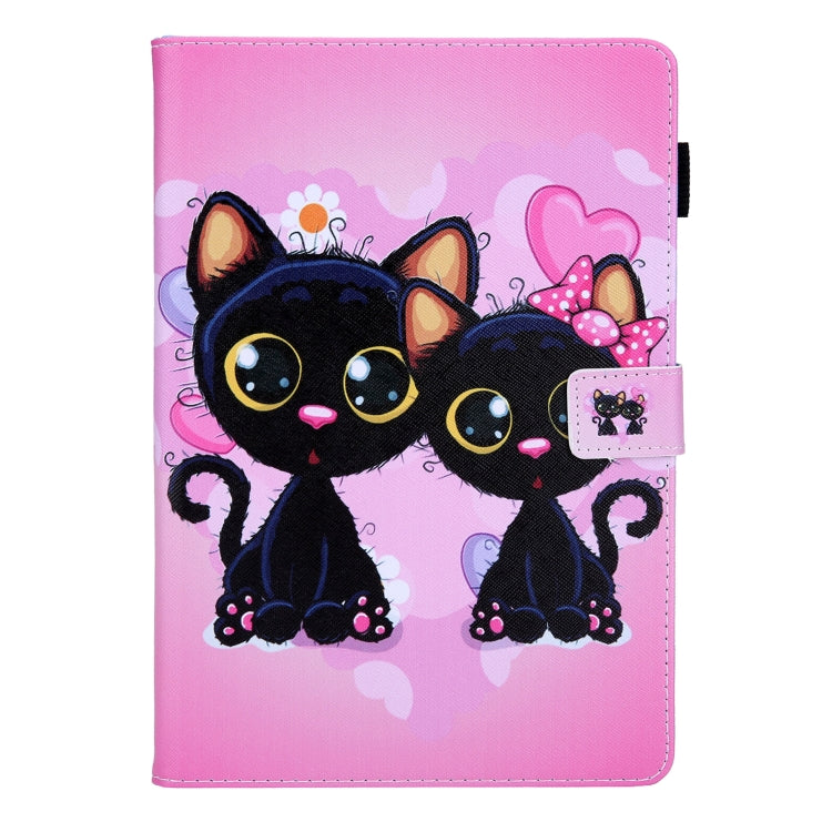 For iPad Pro 11 2024 Colored Drawing Leather Smart Tablet Case(Two Black Cats) - iPad Pro 11 2024 Cases by PMC TechLife | Online Shopping South Africa | PMC TechLife | Buy Now Pay Later Mobicred