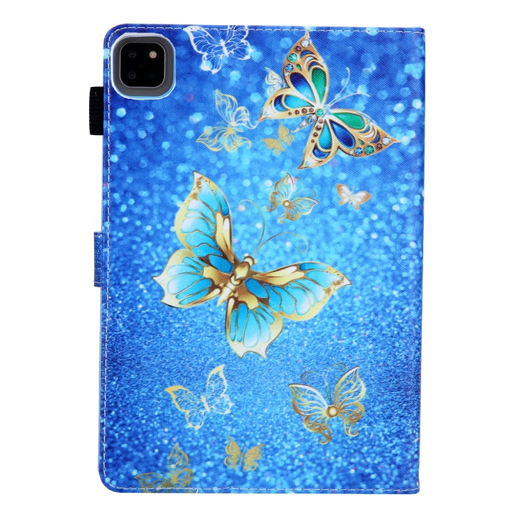 For iPad Pro 11 2024 Colored Drawing Leather Smart Tablet Case(Golden Butterfly) - iPad Pro 11 2024 Cases by PMC TechLife | Online Shopping South Africa | PMC TechLife | Buy Now Pay Later Mobicred