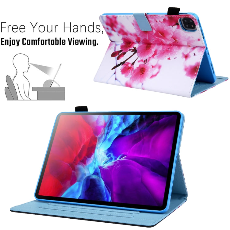 For iPad Pro 11 2024 Colored Drawing Leather Smart Tablet Case(Cherry Blossom) - iPad Pro 11 2024 Cases by PMC TechLife | Online Shopping South Africa | PMC TechLife | Buy Now Pay Later Mobicred