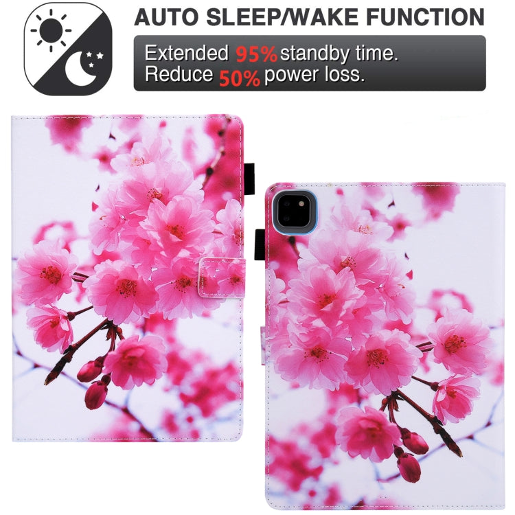 For iPad Pro 11 2024 Colored Drawing Leather Smart Tablet Case(Cherry Blossom) - iPad Pro 11 2024 Cases by PMC TechLife | Online Shopping South Africa | PMC TechLife | Buy Now Pay Later Mobicred
