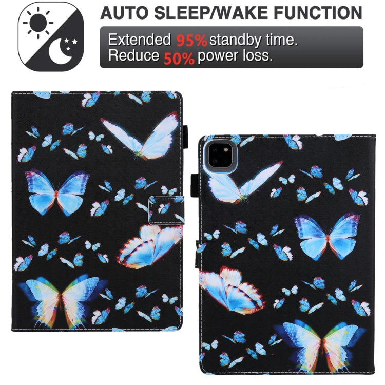 For iPad Pro 11 2024 Colored Drawing Leather Smart Tablet Case(Dream Blue Butterfly) - iPad Pro 11 2024 Cases by PMC TechLife | Online Shopping South Africa | PMC TechLife | Buy Now Pay Later Mobicred