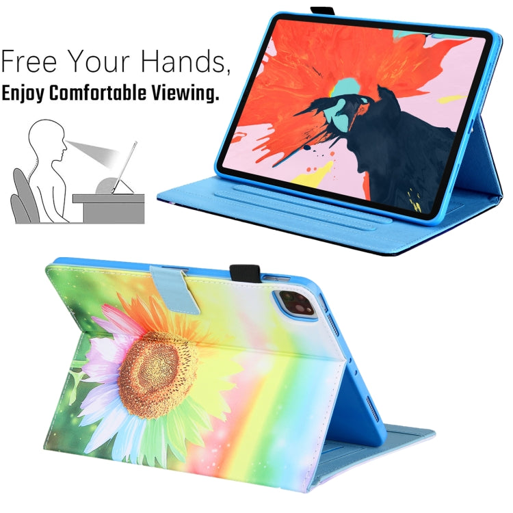 For iPad Pro 11 2024 Colored Drawing Leather Smart Tablet Case(Sunflower) - iPad Pro 11 2024 Cases by PMC TechLife | Online Shopping South Africa | PMC TechLife | Buy Now Pay Later Mobicred