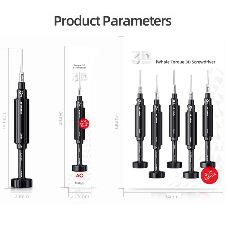 QianLi iWhale Special S2 Steel Magnetic Torque 3D Screwdriver, Model:D Pinhead Phillips 0.35 - free shipping - PMC TechLife - Order now!