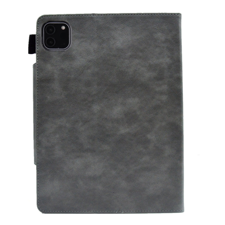 For iPad Pro 11 2024 Suede Cross Texture Magnetic Clasp Leather Smart Tablet Case(Grey) - iPad Pro 11 2024 Cases by PMC TechLife | Online Shopping South Africa | PMC TechLife | Buy Now Pay Later Mobicred