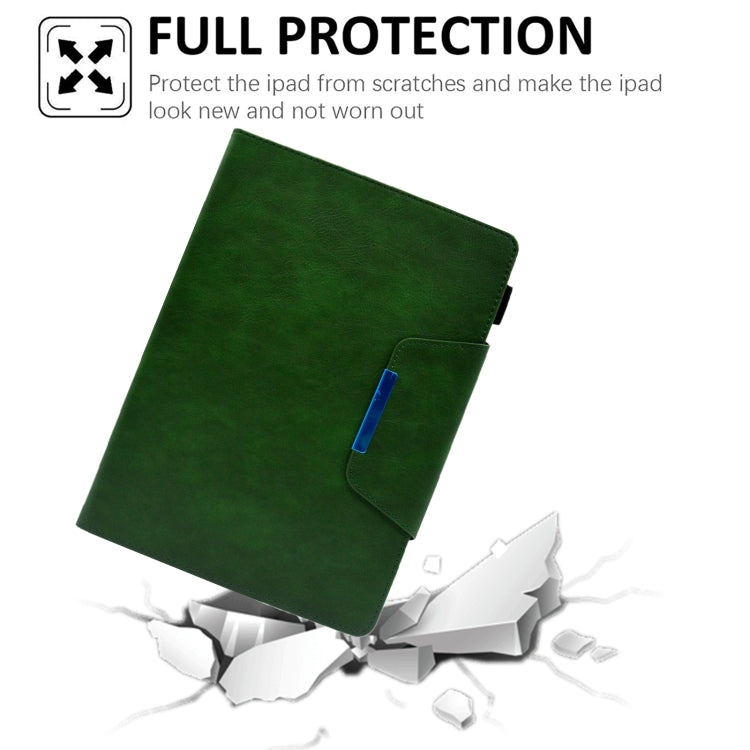 For iPad Pro 11 2024 Suede Cross Texture Magnetic Clasp Leather Smart Tablet Case(Green) - iPad Pro 11 2024 Cases by PMC TechLife | Online Shopping South Africa | PMC TechLife | Buy Now Pay Later Mobicred
