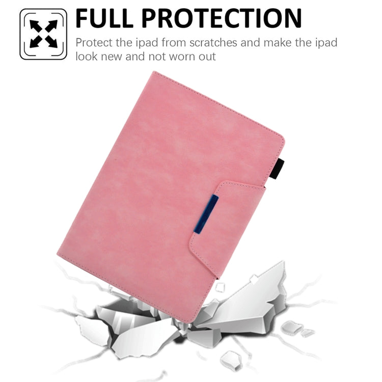 For iPad Pro 11 2024 Suede Cross Texture Magnetic Clasp Leather Smart Tablet Case(Pink) - iPad Pro 11 2024 Cases by PMC TechLife | Online Shopping South Africa | PMC TechLife | Buy Now Pay Later Mobicred