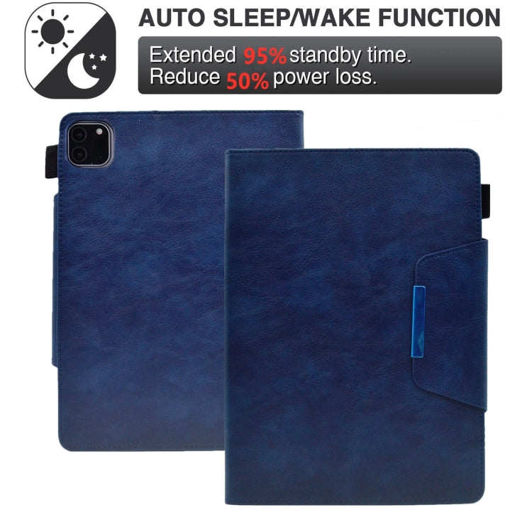 For iPad Pro 11 2024 Suede Cross Texture Magnetic Clasp Leather Smart Tablet Case(Blue) - iPad Pro 11 2024 Cases by PMC TechLife | Online Shopping South Africa | PMC TechLife | Buy Now Pay Later Mobicred