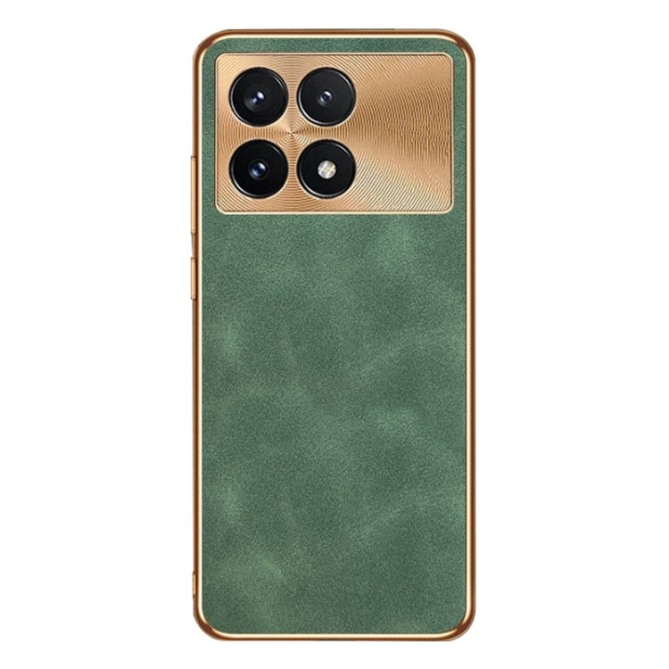 For Xiaomi Redmi K70 Pro Electroplating Lambskin Leather Phone Case(Green) - Xiaomi Cases by PMC Jewellery | Online Shopping South Africa | PMC Jewellery | Buy Now Pay Later Mobicred
