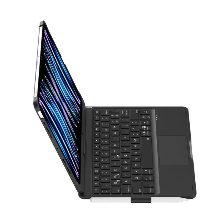 For iPad Pro 11 2024 F11AT 360 Degree Rotating Acrylic Bluetooth Keyboard Leather Case with Backlight(Black) - For iPad Pro by PMC TechLife | Online Shopping South Africa | PMC TechLife | Buy Now Pay Later Mobicred