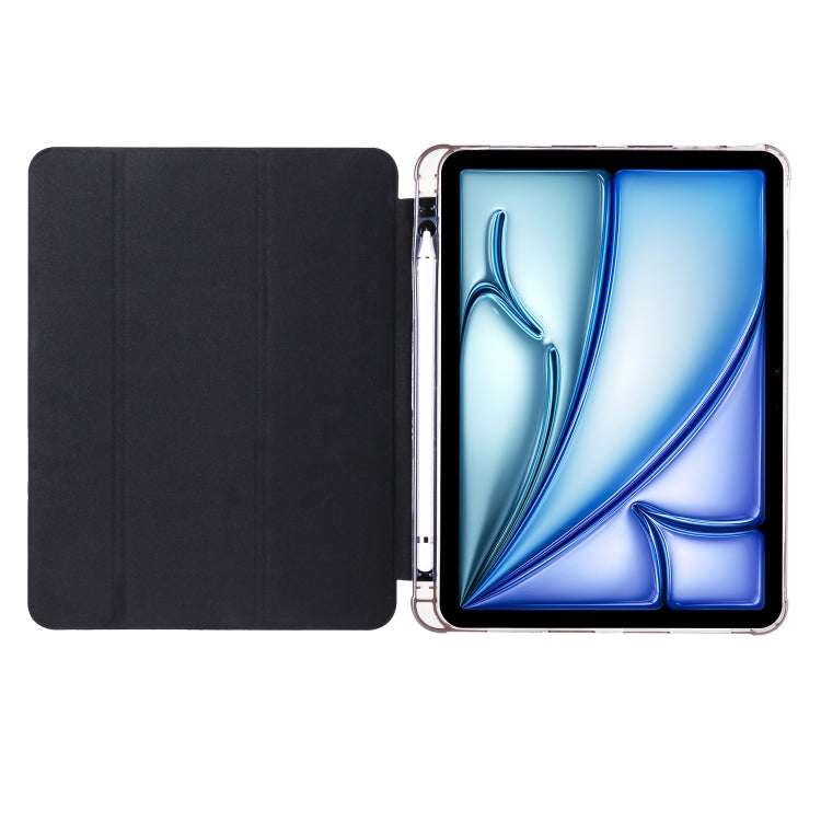 For iPad Air 11 2024 3-fold TPU Leather Smart Tablet Case with Pen Slot(Black) - iPad Air 11 2024 Cases by PMC TechLife | Online Shopping South Africa | PMC TechLife | Buy Now Pay Later Mobicred
