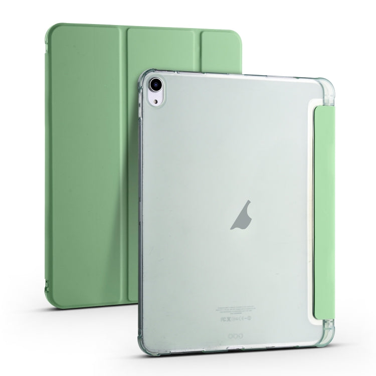 For iPad Air 11 2024 3-fold TPU Leather Smart Tablet Case with Pen Slot(Matcha Green) - iPad Air 11 2024 Cases by PMC TechLife | Online Shopping South Africa | PMC TechLife | Buy Now Pay Later Mobicred