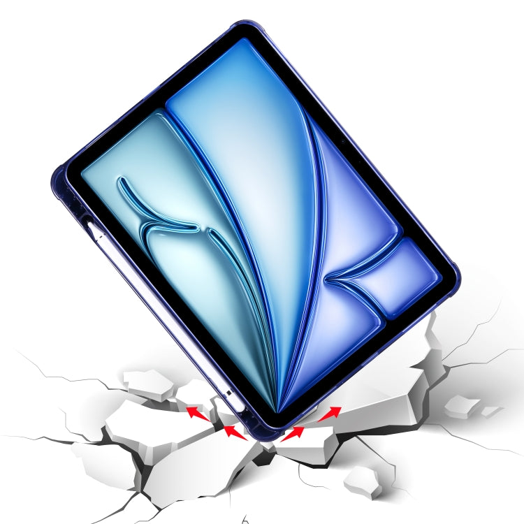 For iPad Air 11 2024 3-fold TPU Leather Smart Tablet Case with Pen Slot(Dark Blue) - iPad Air 11 2024 Cases by PMC TechLife | Online Shopping South Africa | PMC TechLife | Buy Now Pay Later Mobicred