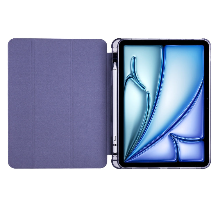 For iPad Air 11 2024 3-fold TPU Leather Smart Tablet Case with Pen Slot(Lavender Purple) - iPad Air 11 2024 Cases by PMC TechLife | Online Shopping South Africa | PMC TechLife | Buy Now Pay Later Mobicred