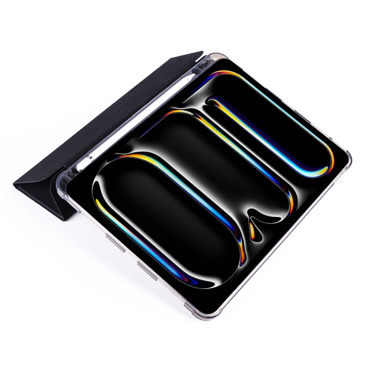 For iPad Pro 11 2024 3-fold TPU Leather Smart Tablet Case with Pen Slot(Black) - iPad Pro 11 2024 Cases by PMC TechLife | Online Shopping South Africa | PMC TechLife | Buy Now Pay Later Mobicred