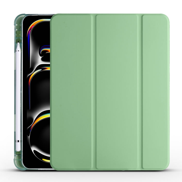 For iPad Pro 11 2024 3-fold TPU Leather Smart Tablet Case with Pen Slot(Matcha Green) - iPad Pro 11 2024 Cases by PMC TechLife | Online Shopping South Africa | PMC TechLife | Buy Now Pay Later Mobicred