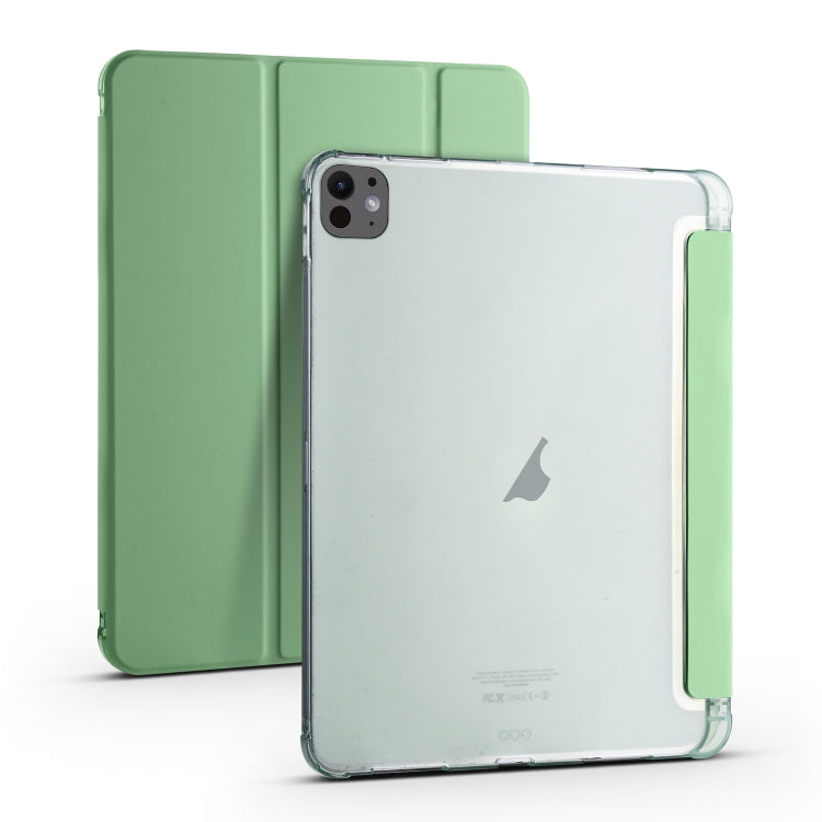For iPad Pro 11 2024 3-fold TPU Leather Smart Tablet Case with Pen Slot(Matcha Green) - iPad Pro 11 2024 Cases by PMC TechLife | Online Shopping South Africa | PMC TechLife | Buy Now Pay Later Mobicred