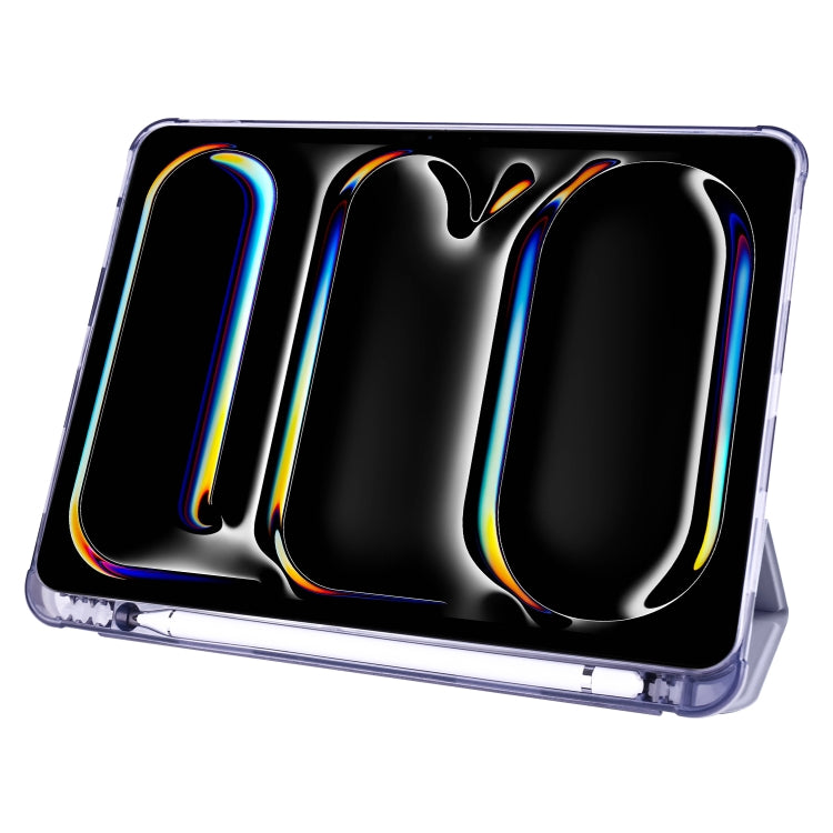 For iPad Pro 11 2024 3-fold TPU Leather Smart Tablet Case with Pen Slot(Lavender Purple) - iPad Pro 11 2024 Cases by PMC TechLife | Online Shopping South Africa | PMC TechLife | Buy Now Pay Later Mobicred