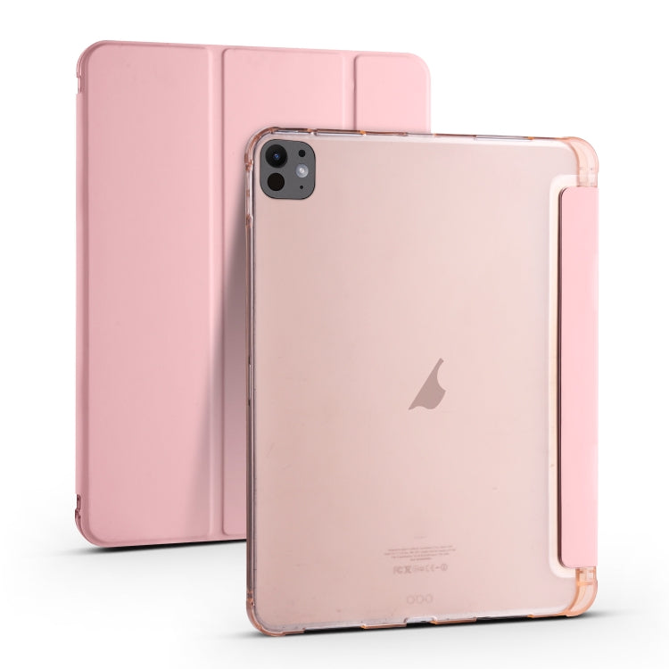 For iPad Pro 13 2024 3-fold TPU Leather Smart Tablet Case with Pen Slot(Pink) - iPad Pro 13 2024 Cases by PMC TechLife | Online Shopping South Africa | PMC TechLife | Buy Now Pay Later Mobicred