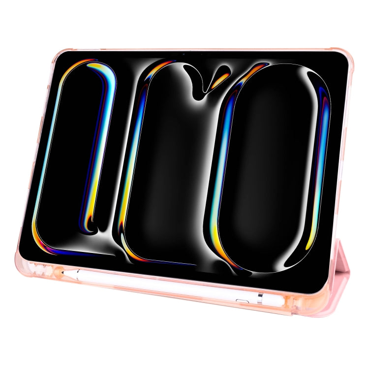 For iPad Pro 13 2024 3-fold TPU Leather Smart Tablet Case with Pen Slot(Pink) - iPad Pro 13 2024 Cases by PMC TechLife | Online Shopping South Africa | PMC TechLife | Buy Now Pay Later Mobicred