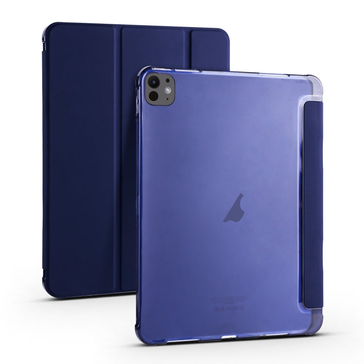 For iPad Pro 13 2024 3-fold TPU Leather Smart Tablet Case with Pen Slot(Dark Blue) - iPad Pro 13 2024 Cases by PMC TechLife | Online Shopping South Africa | PMC TechLife | Buy Now Pay Later Mobicred