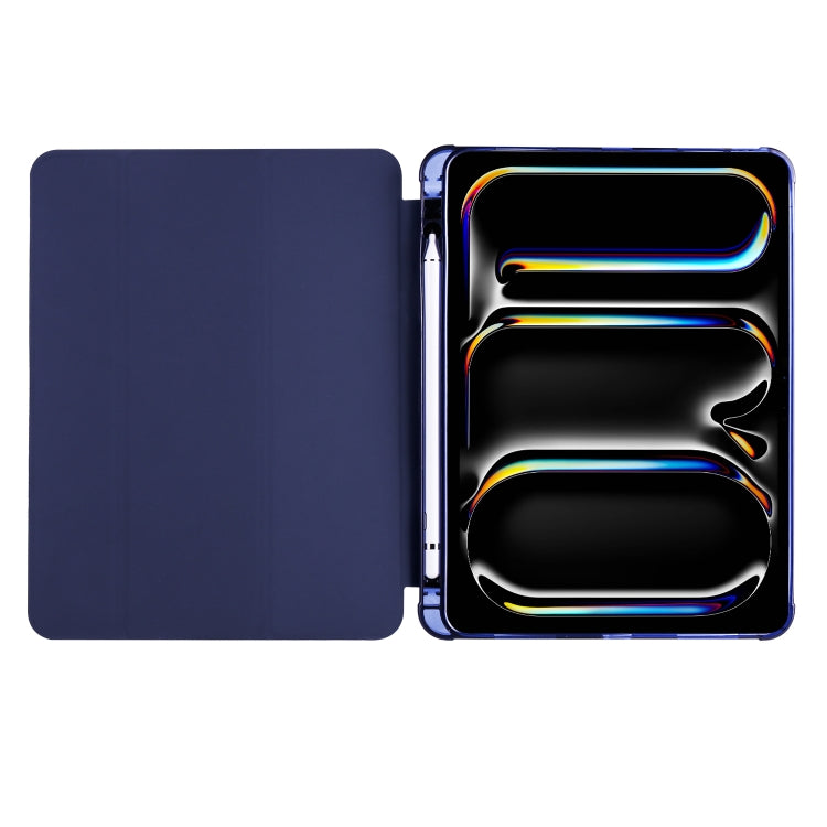 For iPad Pro 13 2024 3-fold TPU Leather Smart Tablet Case with Pen Slot(Dark Blue) - iPad Pro 13 2024 Cases by PMC TechLife | Online Shopping South Africa | PMC TechLife | Buy Now Pay Later Mobicred