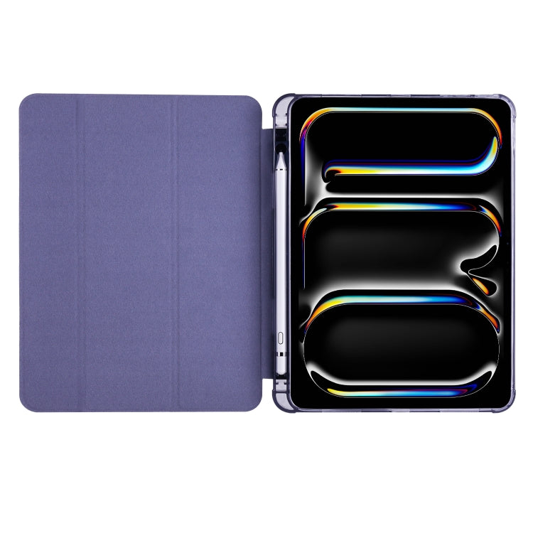 For iPad Pro 13 2024 3-fold TPU Leather Smart Tablet Case with Pen Slot(Lavender Purple) - iPad Pro 13 2024 Cases by PMC TechLife | Online Shopping South Africa | PMC TechLife | Buy Now Pay Later Mobicred