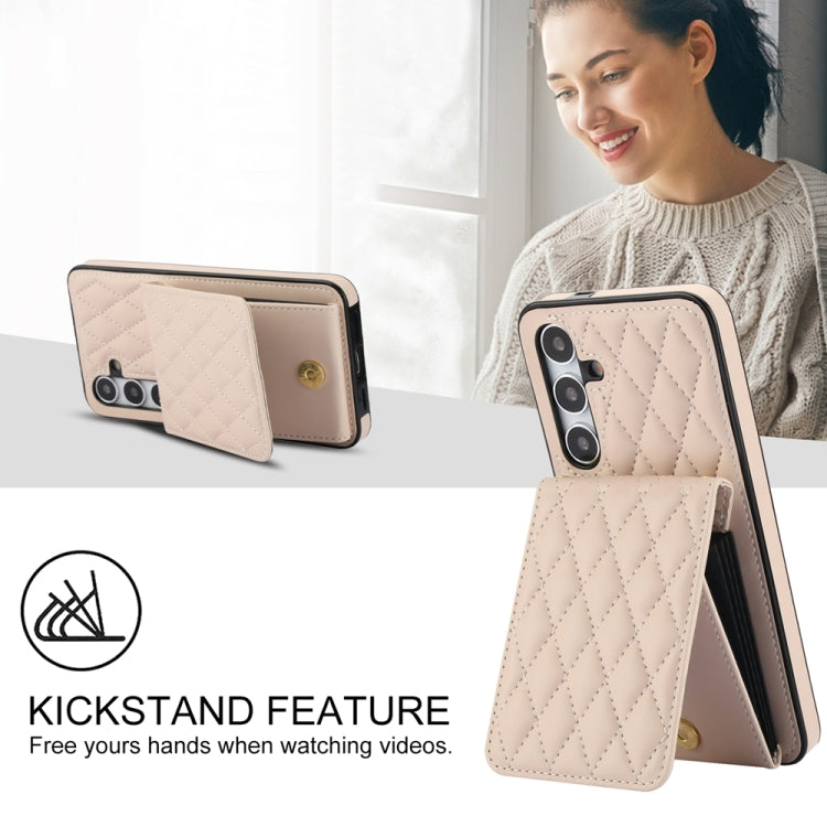 For Samsung Galaxy S24+ 5G YM015 Crossbody Rhombic Card Bag RFID Phone Case(White) - Galaxy S24+ 5G Cases by PMC Jewellery | Online Shopping South Africa | PMC Jewellery | Buy Now Pay Later Mobicred