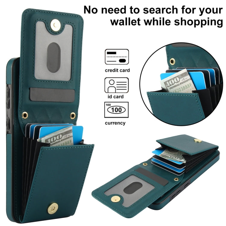 For Samsung Galaxy S24+ 5G YM015 Crossbody Rhombic Card Bag RFID Phone Case(Green) - Galaxy S24+ 5G Cases by PMC Jewellery | Online Shopping South Africa | PMC Jewellery | Buy Now Pay Later Mobicred