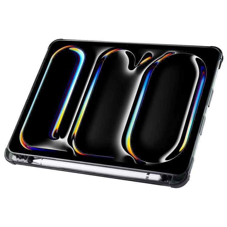 For iPad Pro 13 2024 Multi-folding TPU Leather Smart Tablet Case with Pen Slot(Black) - iPad Pro 13 2024 Cases by PMC TechLife | Online Shopping South Africa | PMC TechLife | Buy Now Pay Later Mobicred