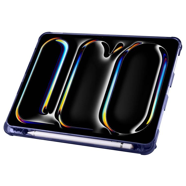 For iPad Pro 13 2024 Multi-folding TPU Leather Smart Tablet Case with Pen Slot(Dark Blue) - iPad Pro 13 2024 Cases by PMC TechLife | Online Shopping South Africa | PMC TechLife | Buy Now Pay Later Mobicred
