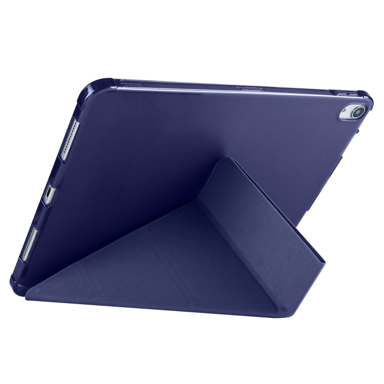 For iPad Pro 13 2024 Multi-folding TPU Leather Smart Tablet Case with Pen Slot(Dark Blue) - iPad Pro 13 2024 Cases by PMC TechLife | Online Shopping South Africa | PMC TechLife | Buy Now Pay Later Mobicred