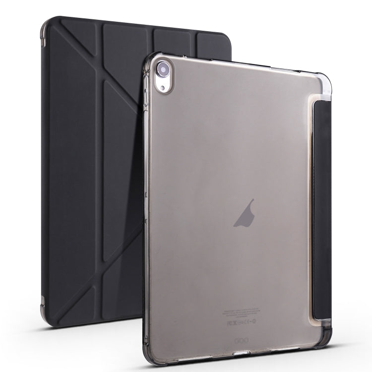 For iPad Air 11 2025 / 2024 Multi-folding TPU Leather Smart Tablet Case with Pen Slot(Black) - iPad Air 11 2025 / 2024 Cases by PMC TechLife | Online Shopping South Africa | PMC TechLife | Buy Now Pay Later Mobicred
